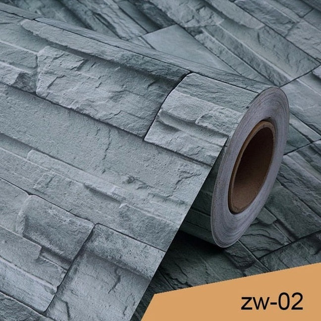 3D Vinyl Brick Pattern Wallpaper 0.4x3M Waterproof Wall Sticker Modern Home Decor for Kitchen Bathroom Living Room