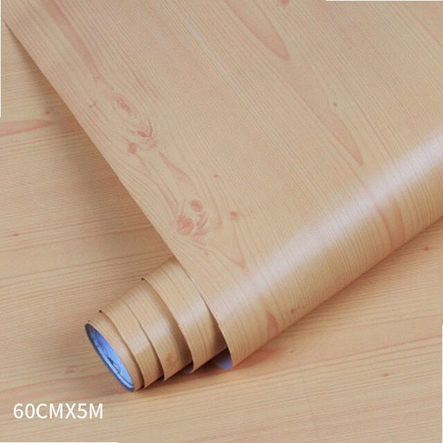 Wood Grain PVC Wallpaper Film for Kitchen Cabinets Furniture Closet Door Home Office Wall Decor Sticker