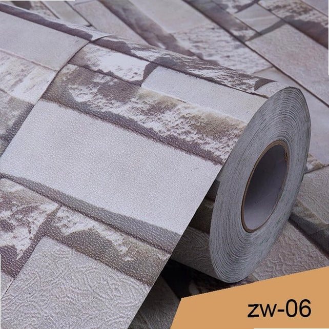3D Vinyl Brick Pattern Wallpaper 0.4x3M Waterproof Wall Sticker Modern Home Decor for Kitchen Bathroom Living Room
