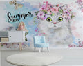 Custom beibehang 3d wallpaper hand-painted watercolor adorable cat dog pet animal children's room background papel de parede