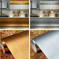 PVC Vinyl Stainless Steel Self Adhesive Contact Paper 2/4m Kitchen Appliance Wallpaper Peel and Stick Shelf Liner