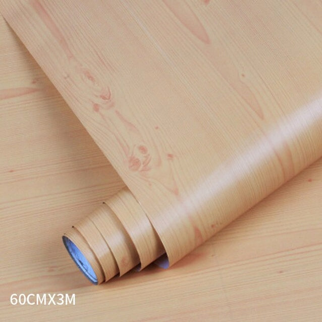 Wood Grain PVC Wallpaper Film for Kitchen Cabinets Furniture Closet Door Home Office Wall Decor Sticker