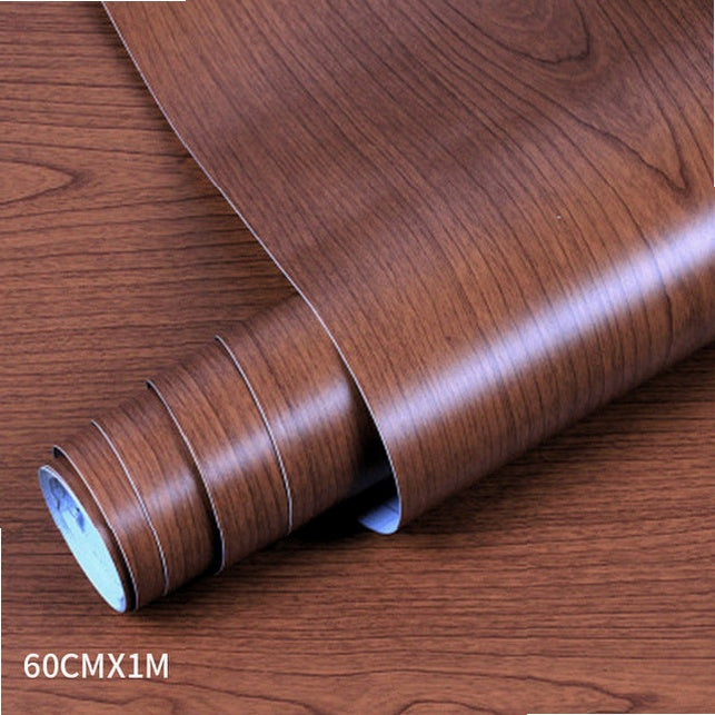 Wood Grain PVC Wallpaper Film for Kitchen Cabinets Furniture Closet Door Home Office Wall Decor Sticker