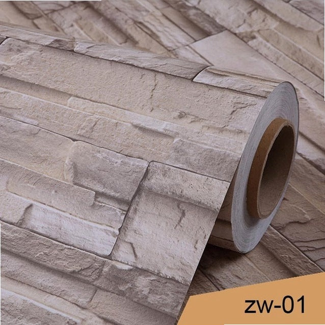 3D Vinyl Brick Pattern Wallpaper 0.4x3M Waterproof Wall Sticker Modern Home Decor for Kitchen Bathroom Living Room