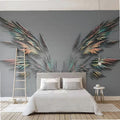3D Embossed Feather Wings Abstract Art Custom Wall Mural Fashion Wallpaper for Living Room TV Background Wall Painting Photo Paper