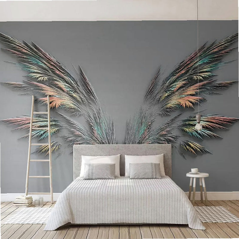 3D Embossed Feather Wings Abstract Art Custom Wall Mural Fashion Wallpaper for Living Room TV Background Wall Painting Photo Paper