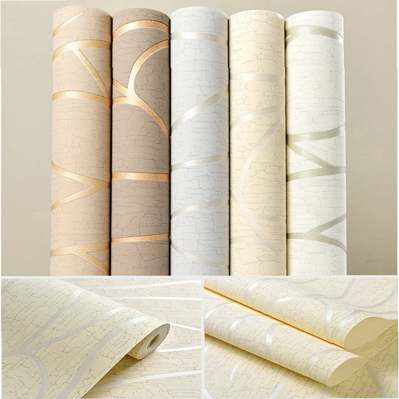 10M Non-Woven Wall Paper Roll Modern 3D Wallpaper Simple Wall Covering for Bedroom Living Room Dining Room Home Decor
