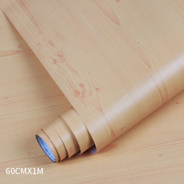 Wood Grain PVC Wallpaper Film for Kitchen Cabinets Furniture Closet Door Home Office Wall Decor Sticker