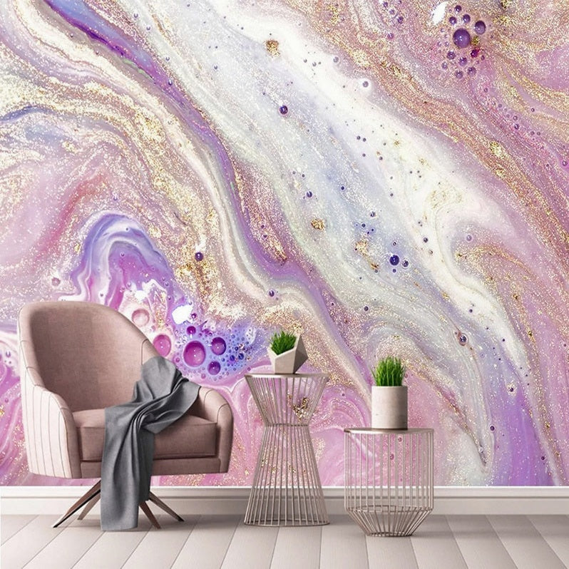 3D Abstract Wavy Golden Marble Wall Murals - Modern Simple Photo Wallpaper for Living Room TV Background Wall Art Home Decor Papers