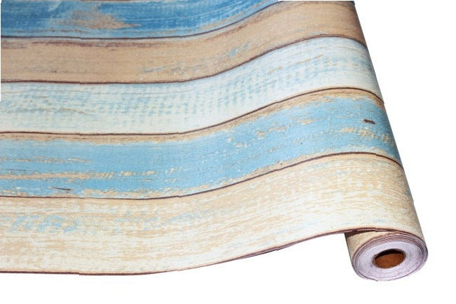6m/Roll 0.45m Width Vintage Wood 3D Self-Adhesive Wall Paper Rolls Mural Contact Paper for Living Room Kitchen Bathroom Home Decoration